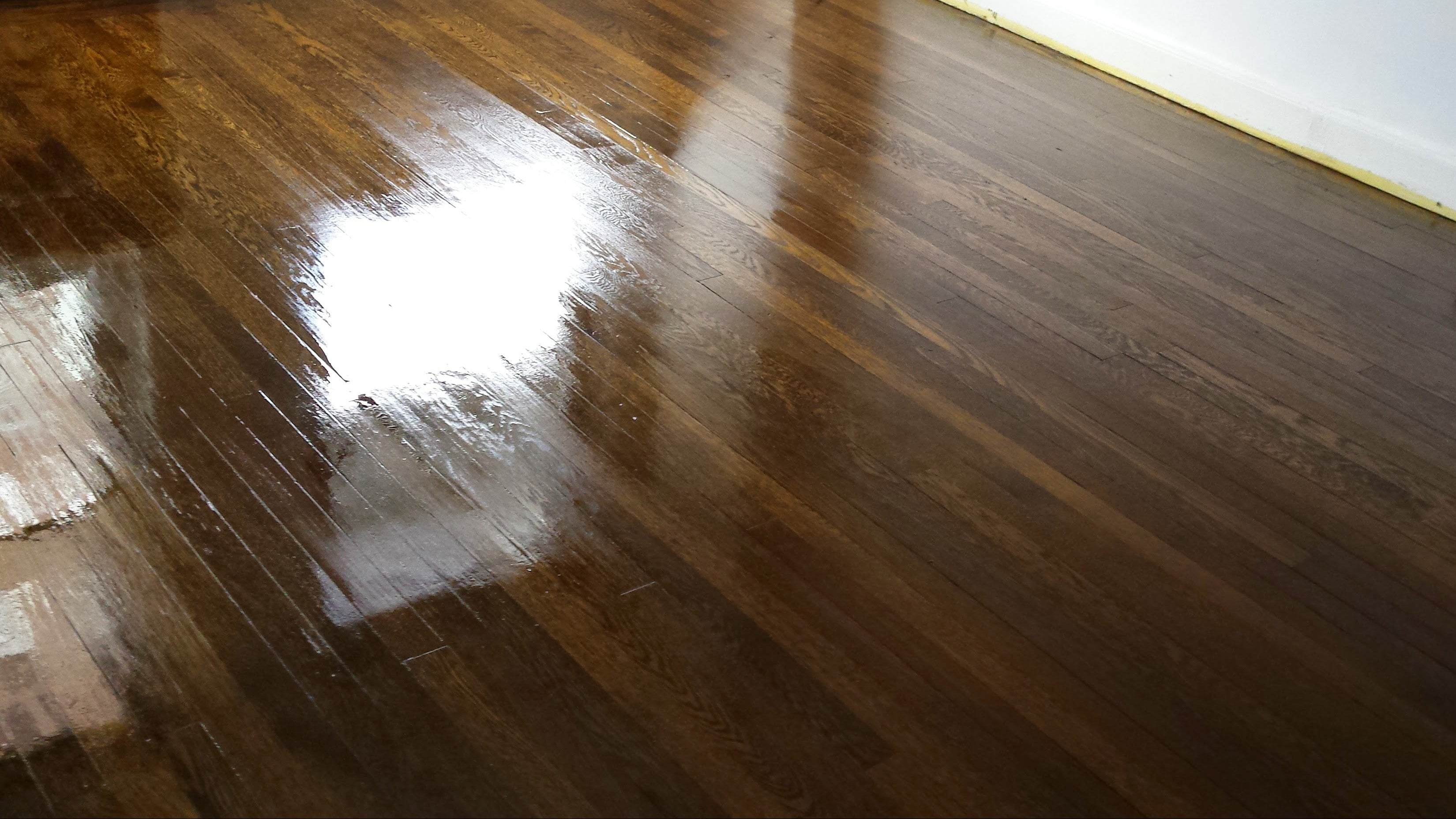 Newly refinished hardwood floors.